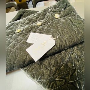 BELLE NOTTE Silk Velvet Quilted Deluxe Sham in the color Fog (set of two)